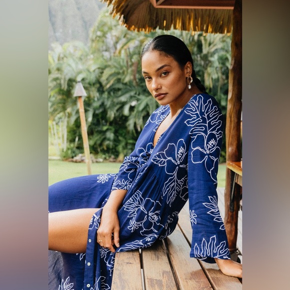 Eimeo Clothing Dresses & Skirts - Eimeo Tahiti Mahina Dress Aloha Navy Size Medium